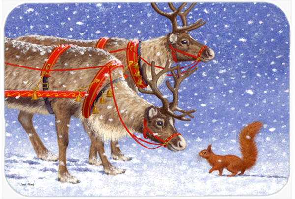 Picture of Carolines Treasures ASA2173LCB Reindeer & Squirrel Glass Large Cutting Board