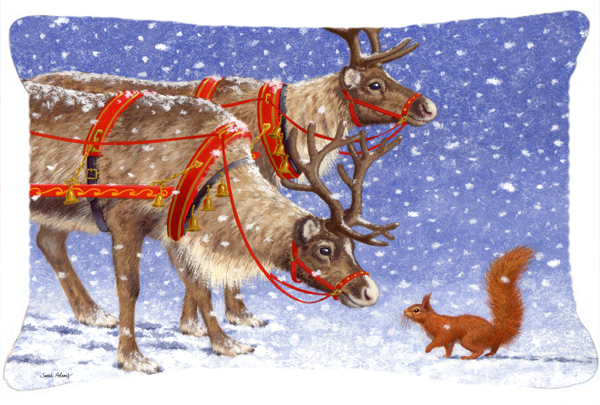 Reindeer & Squirrel Fabric Decorative Pillow