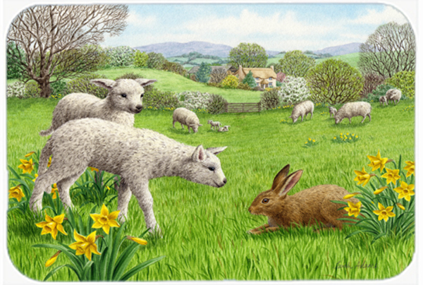 Picture of Carolines Treasures ASA2179LCB Lambs- Sheep & Rabbit Hare Glass Large Cutting Board