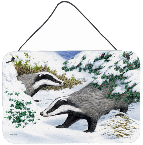 Badgers in the Snow Wall or Door Hanging Prints