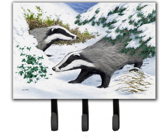 Badgers in the Snow Leash or Key Holder