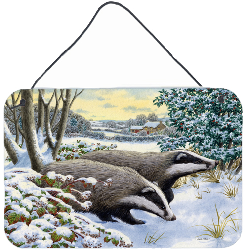 Winter Badgers Wall or Door Hanging Prints