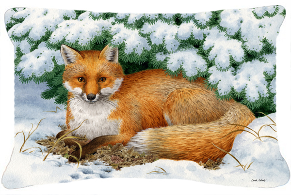 Winter Fox Fabric Decorative Pillow
