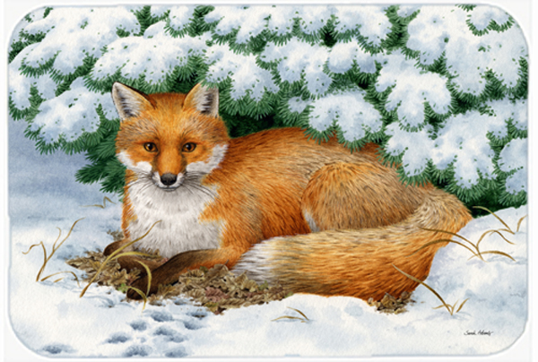 Picture of Carolines Treasures ASA2185LCB Naptime Fox Glass Large Cutting Board