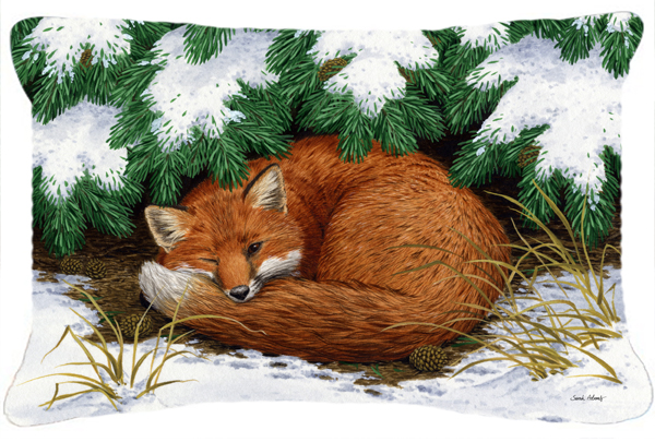 Naptime Fox Fabric Decorative Pillow