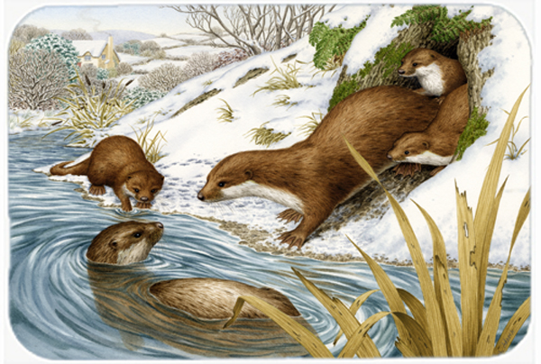 Picture of Carolines Treasures ASA2186LCB Playtime Otters Glass Large Cutting Board
