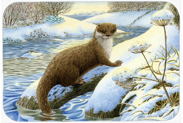 Picture of Carolines Treasures ASA2187LCB Winter Otter Glass Large Cutting Board