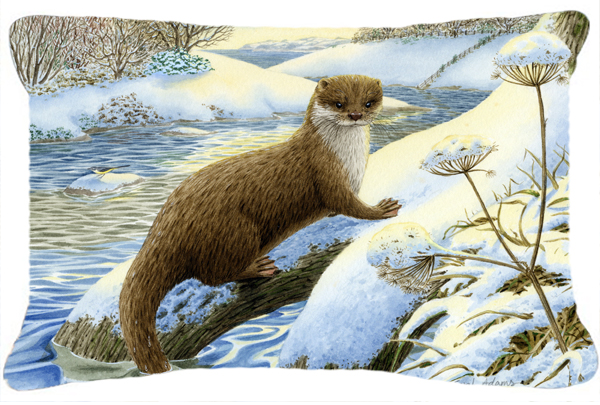 Winter Otter Fabric Decorative Pillow