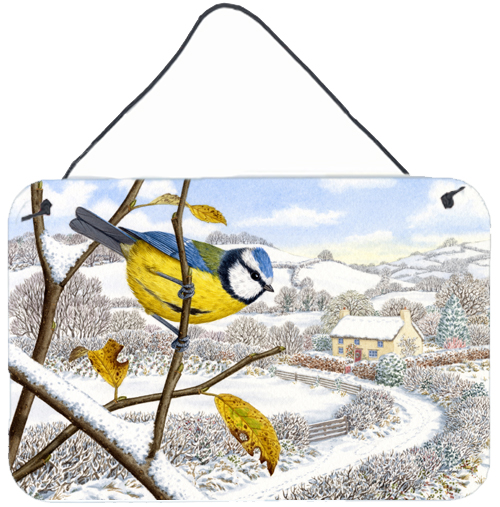 Winter Eurasian Blue Tit Wall or Door Hanging Prints
