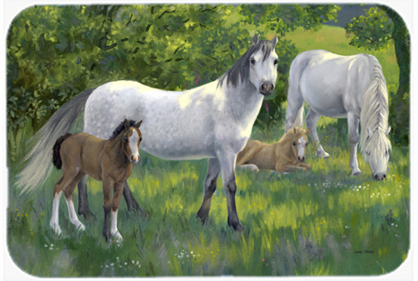Picture of Carolines Treasures ASA2195LCB Group of Horses Glass Large Cutting Board