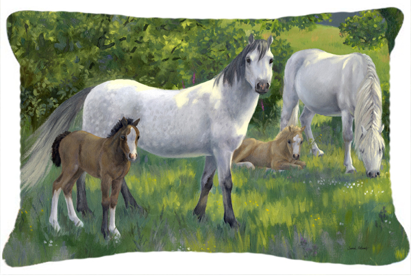 Group of Horses Fabric Decorative Pillow