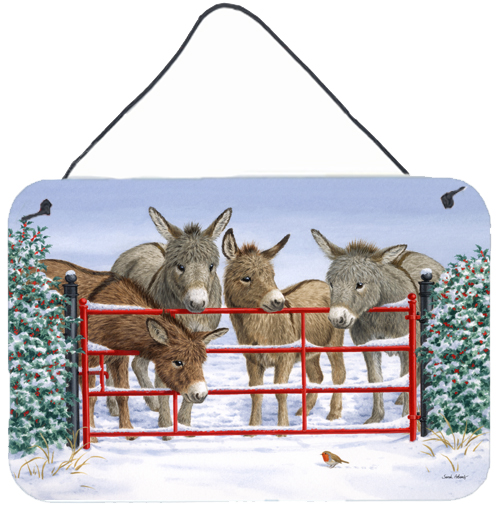 Donkeys & Robin Wall or Door Hanging Prints