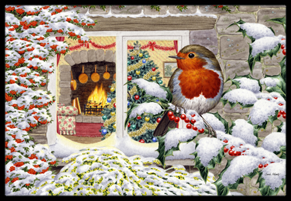 European Robin Indoor or Outdoor Mat - 18 x 27