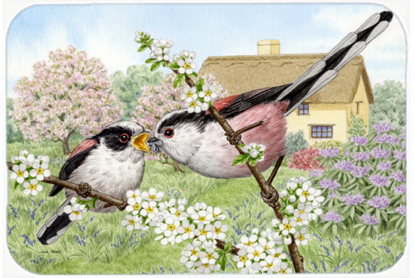 Picture of Carolines Treasures ASA2200LCB Long Tailed Tits Glass Large Cutting Board