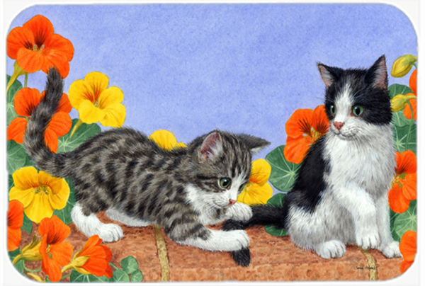 Picture of Carolines Treasures ASA2201LCB Kittens on Wall Glass Large Cutting Board