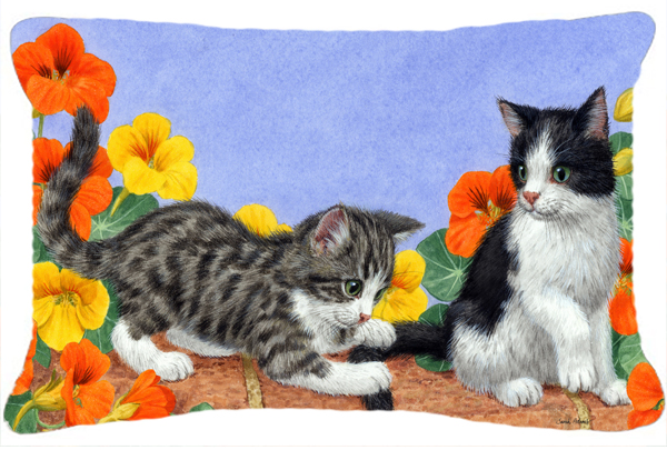 Kittens on Wall Fabric Decorative Pillow