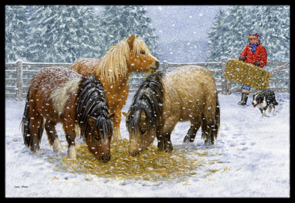 Shetland Ponies Indoor or Outdoor Mat- 24 x 36