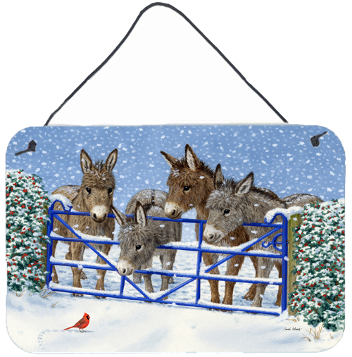 Donkeys & Cardinal Wall or Door Hanging Prints