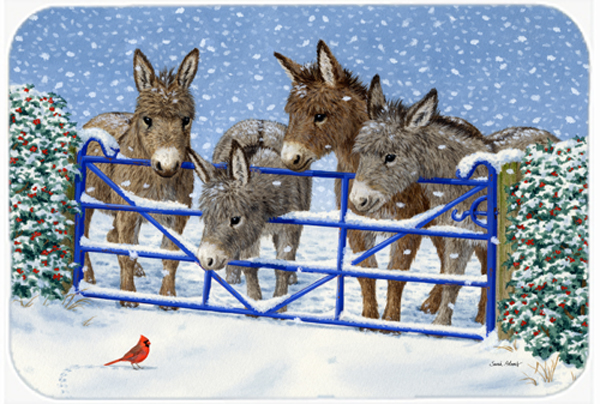 Picture of Carolines Treasures ASA2209LCB Donkeys & Cardinal Glass Large Cutting Board