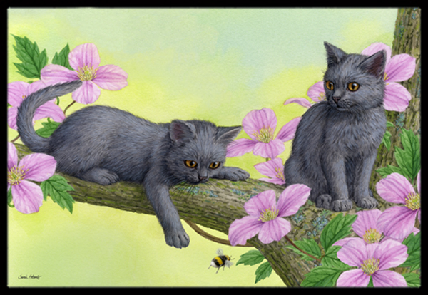 Chartruex Kittens Indoor or Outdoor Mat- 24 x 36