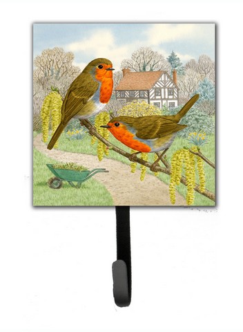 European Robin by Sarah Adams Leash or Key Holder