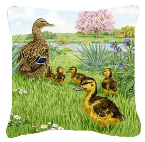 Mallard & Ducklings by Sarah Adams Canvas Decorative Pillow