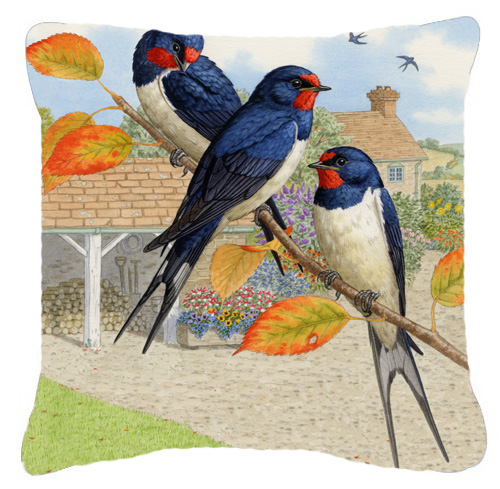 Swallows by Sarah Adams Canvas Decorative Pillow
