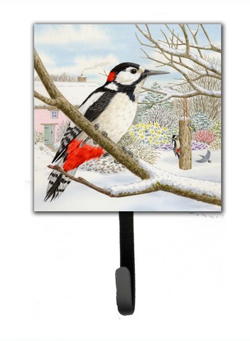 Spotted Woodpecker by Sarah Adams Leash or Key Holder