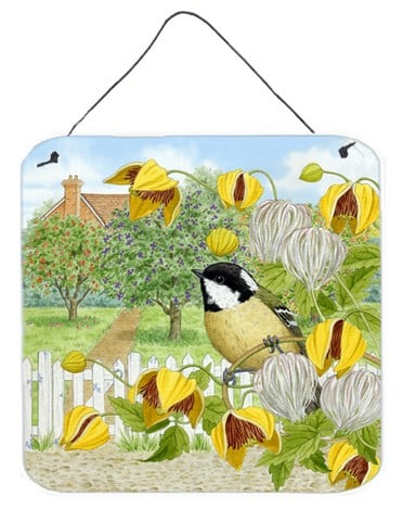 Coal Tits Yellow Flowers Wall or Door Hanging Prints
