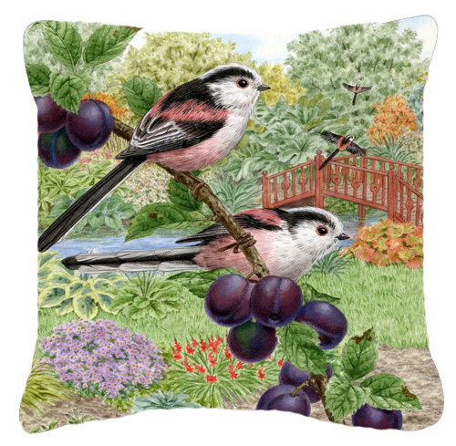 Long Tailed Tits by Sarah Adams Canvas Decorative Pillow