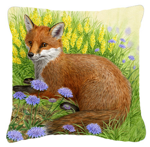 Fox in Flowers by Sarah Adams Canvas Decorative Pillow
