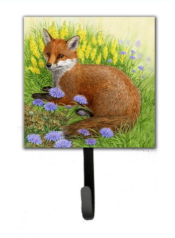 Fox in Flowers by Sarah Adams Leash or Key Holder