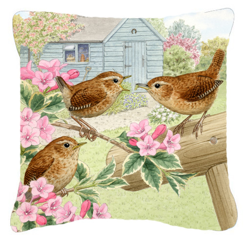 Wrens by Sarah Adams Canvas Decorative Pillow