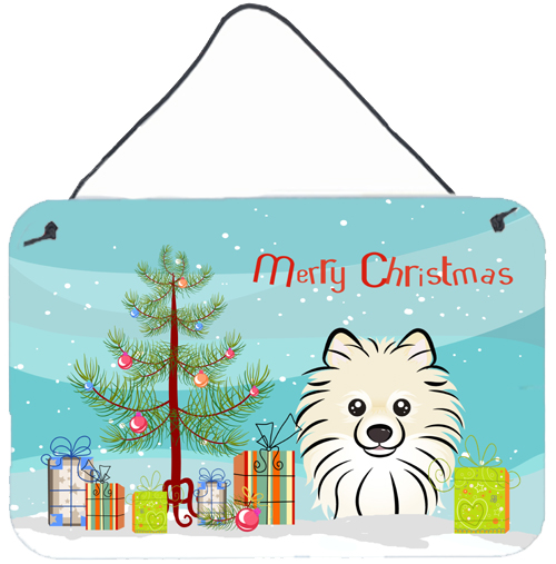 Christmas Tree & Pomeranian Wall or Door Hanging Prints