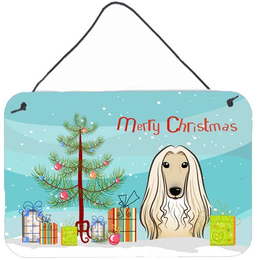 BB1616DS812 Christmas Tree & Afghan Hound Wall or Door Hanging Prints