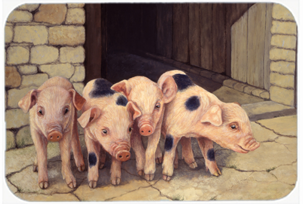 Pigs Piglets by Daphne Baxter Glass Large Cutting Board