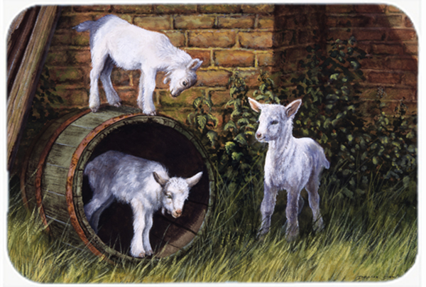 Goats by Daphne Baxter Glass Large Cutting Board