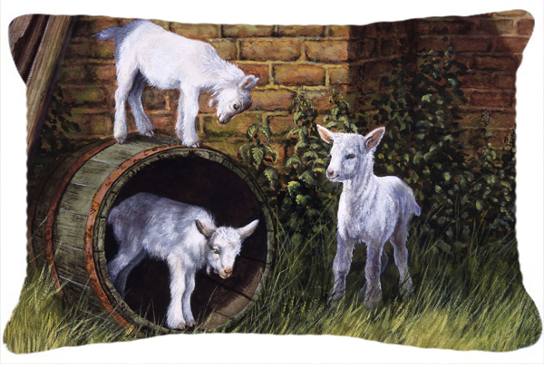 Goats by Daphne Baxter Fabric Decorative Pillow
