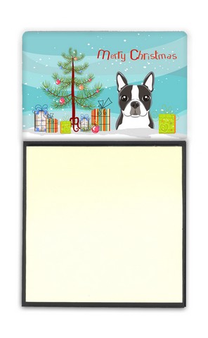 BB1575SN Christmas Tree & Boston Terrier Sticky Note Holder