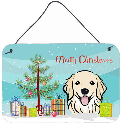 Christmas Tree & Golden Retriever Wall or Door Hanging Prints