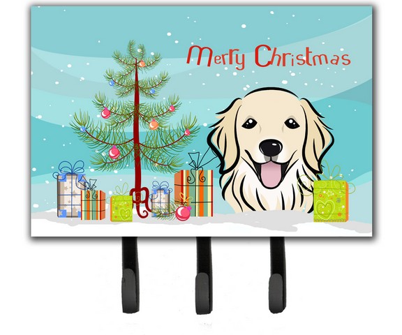 BB1577TH68 Christmas Tree & Golden Retriever Leash or Key Holder