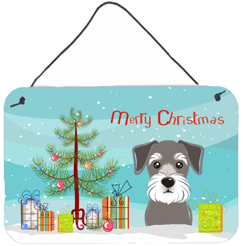 Christmas Tree & Schnauzer Wall or Door Hanging Prints