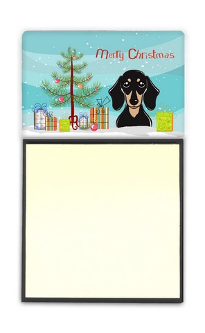 Christmas Tree & Smooth Black & Tan Dachshund Sticky Note Holder