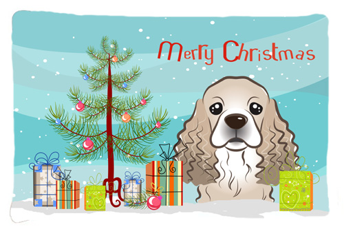 Christmas Tree & Cocker Spaniel Fabric Standard Pillowcase