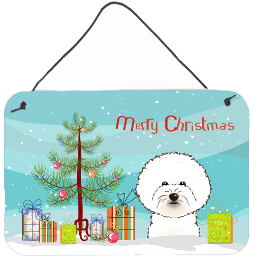 Christmas Tree & Bichon Frise Wall or Door Hanging Prints