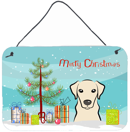 Christmas Tree & Yellow Labrador Wall or Door Hanging Prints