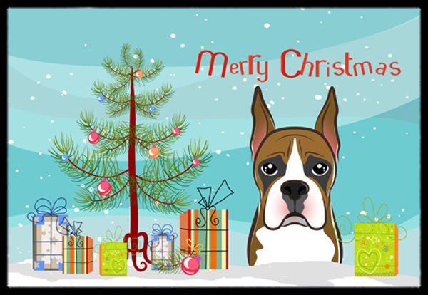 Christmas Tree & Boxer Indoor or Outdoor Mat, 24 x 36