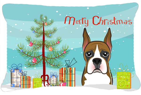 Christmas Tree & Boxer Fabric Decorative Pillow