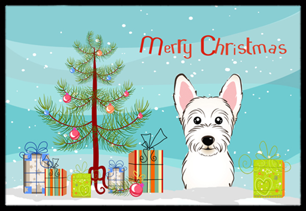Christmas Tree & Westie Indoor or Outdoor Mat, 24 x 36