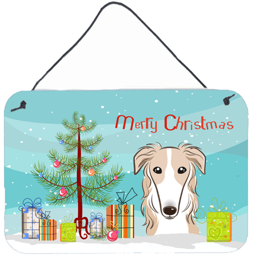 Christmas Tree & Borzoi Wall or Door Hanging Prints